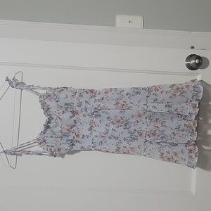 Women's spaghetti strap blue&pink dress. Midi. Size XS. Like new.